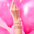 Rosa Kosmos | Silber | Galaxie Glasperlenarmband